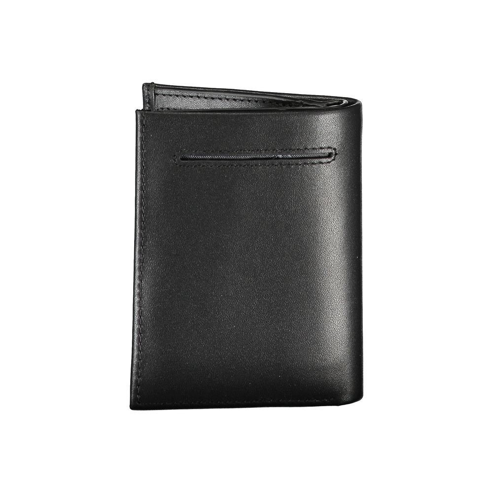 Portefeuille RFID élégant en cuir noir Calvin Klein