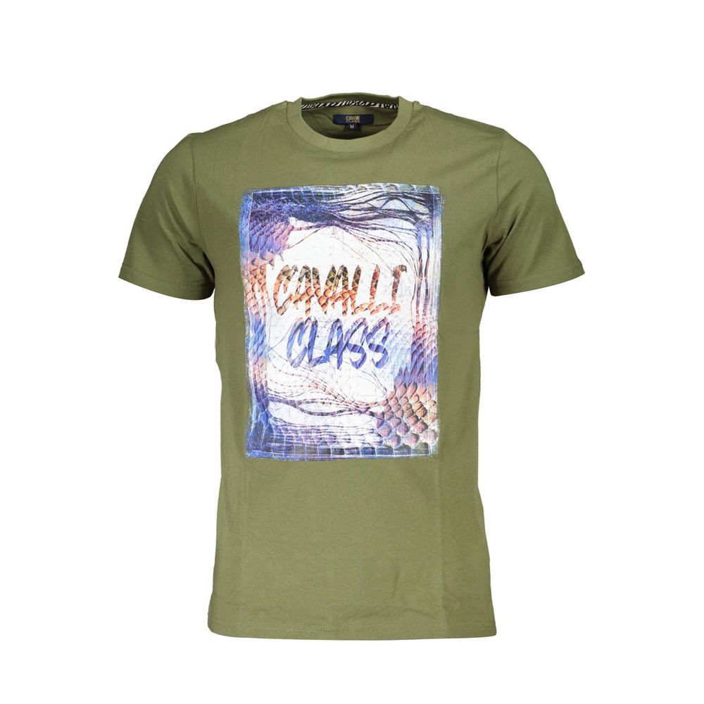 T-shirt Cavalli Class en coton vert pour homme
