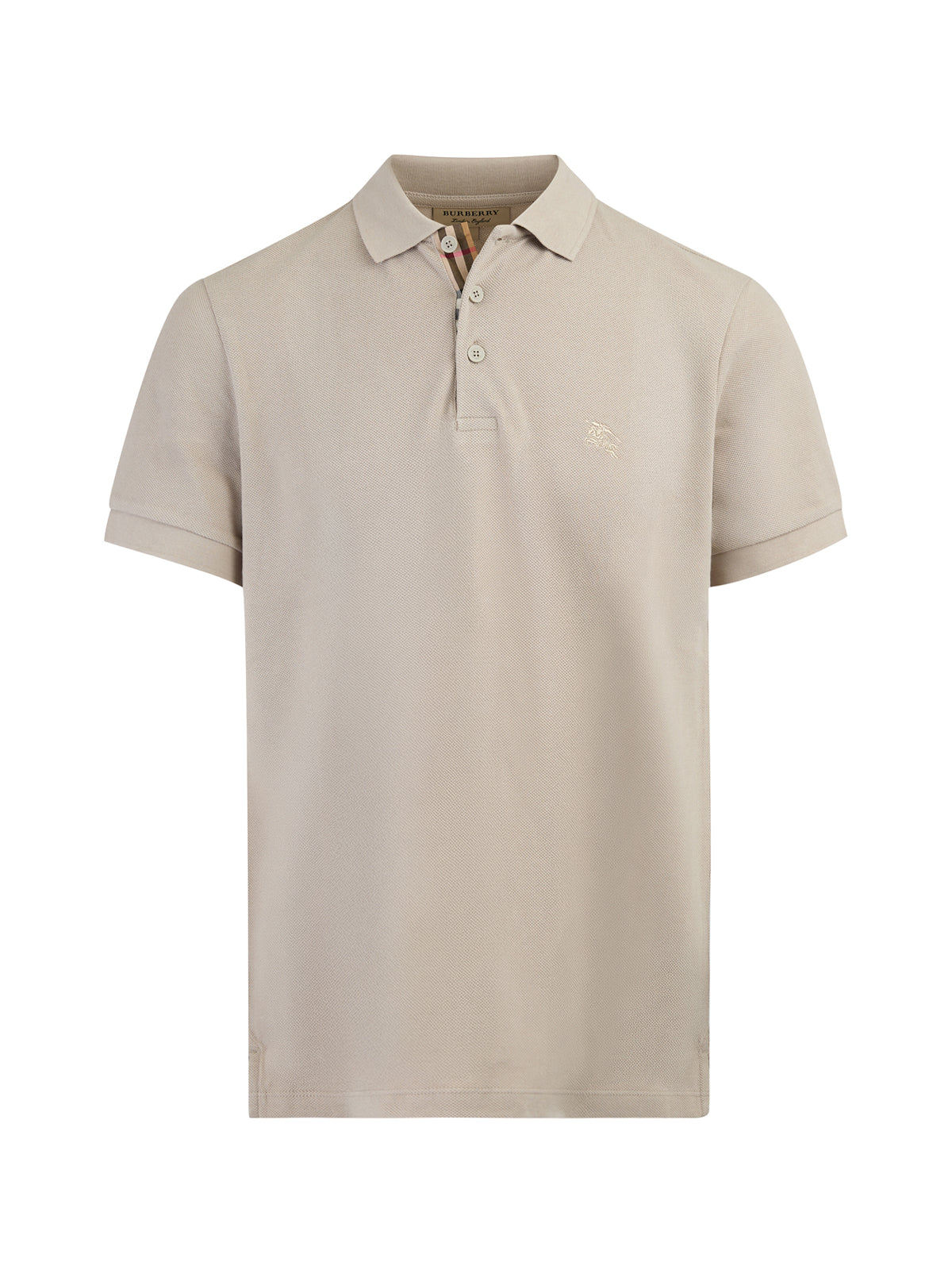 Polo à col en coton Burberry Pale Stone