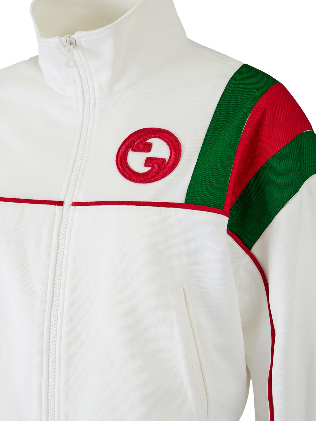 Sweat-shirt blanc en polyester avec logo Gucci