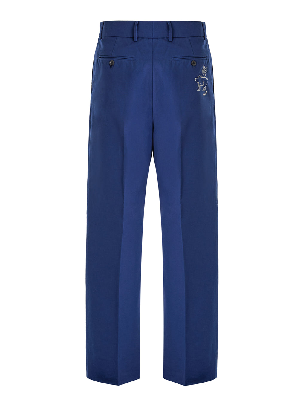 Pantalon classique en coton bleu Gucci