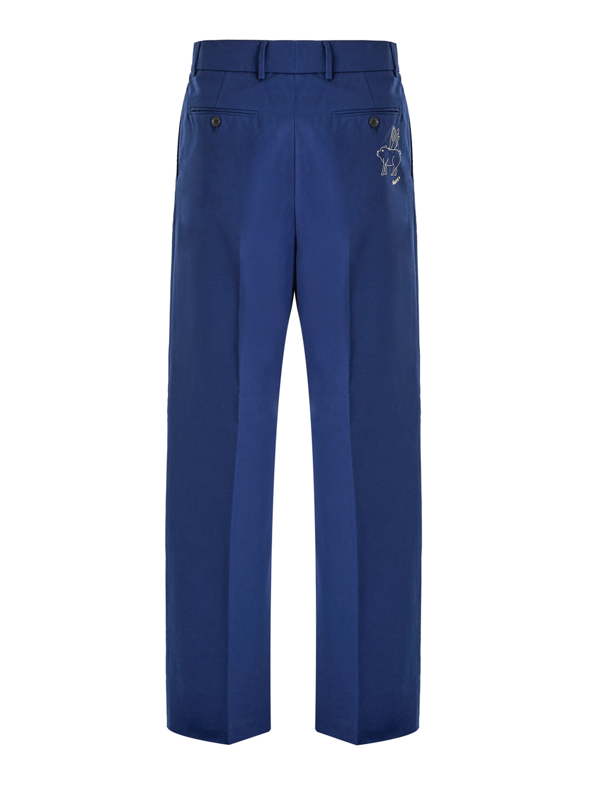 Pantalon classique en coton bleu Gucci