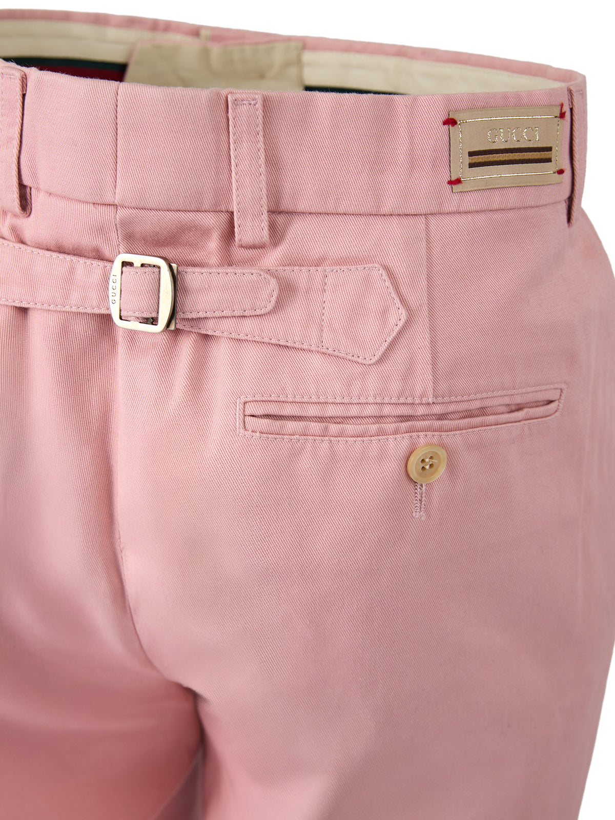 Pantalon en coton rose clair Gucci