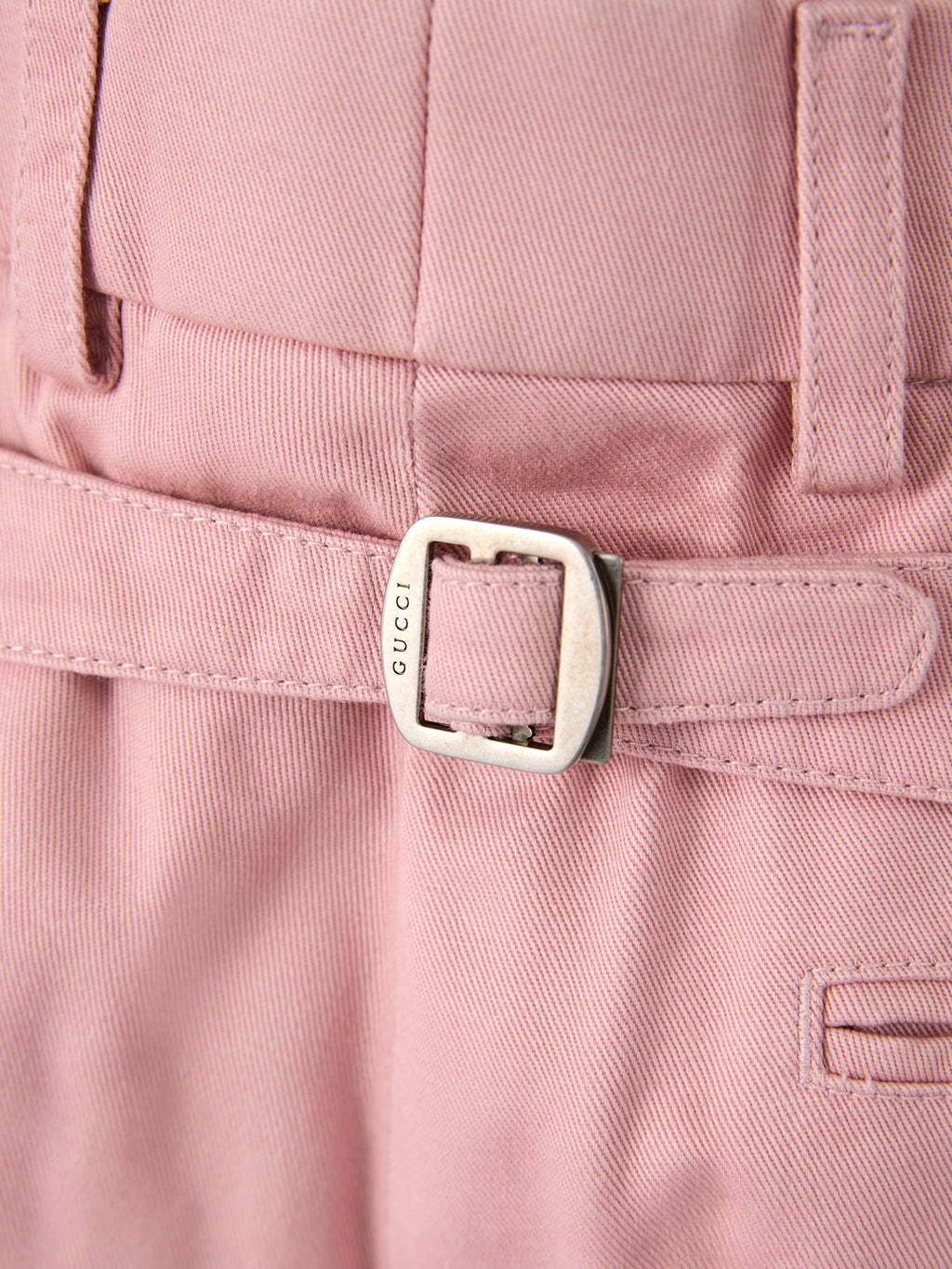 Pantalon en coton rose clair Gucci
