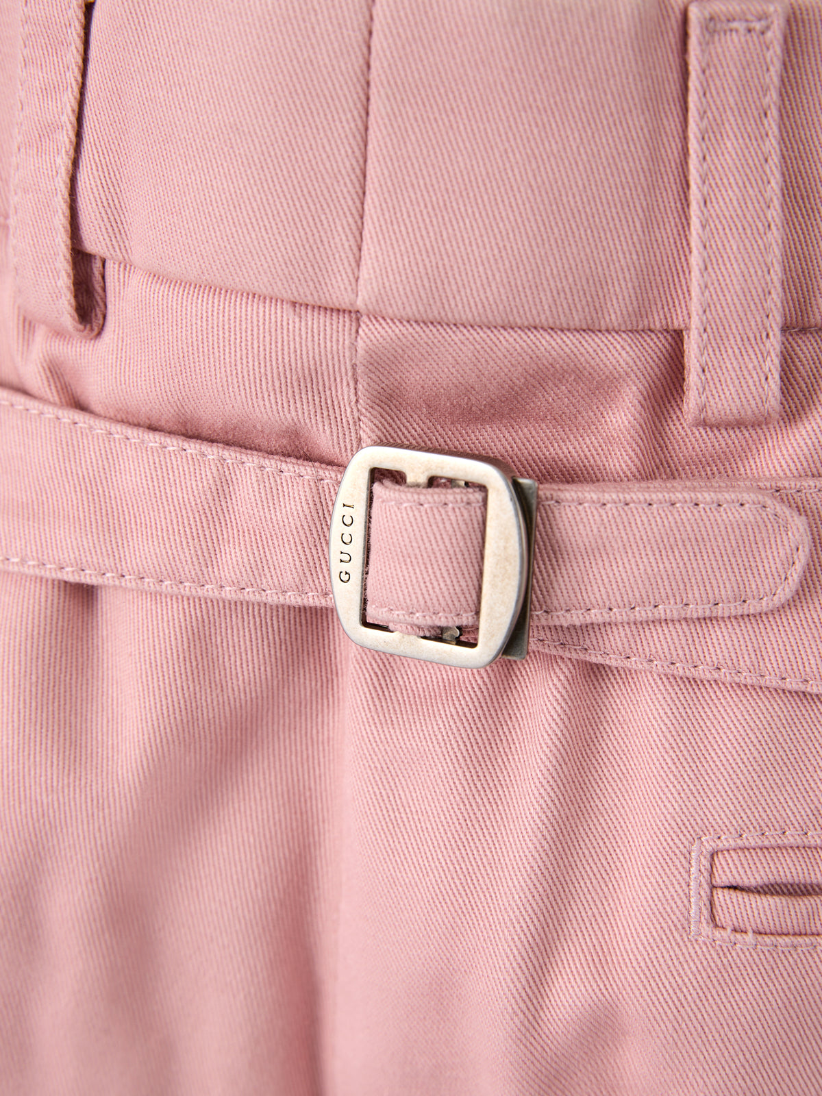 Pantalon en coton rose clair Gucci
