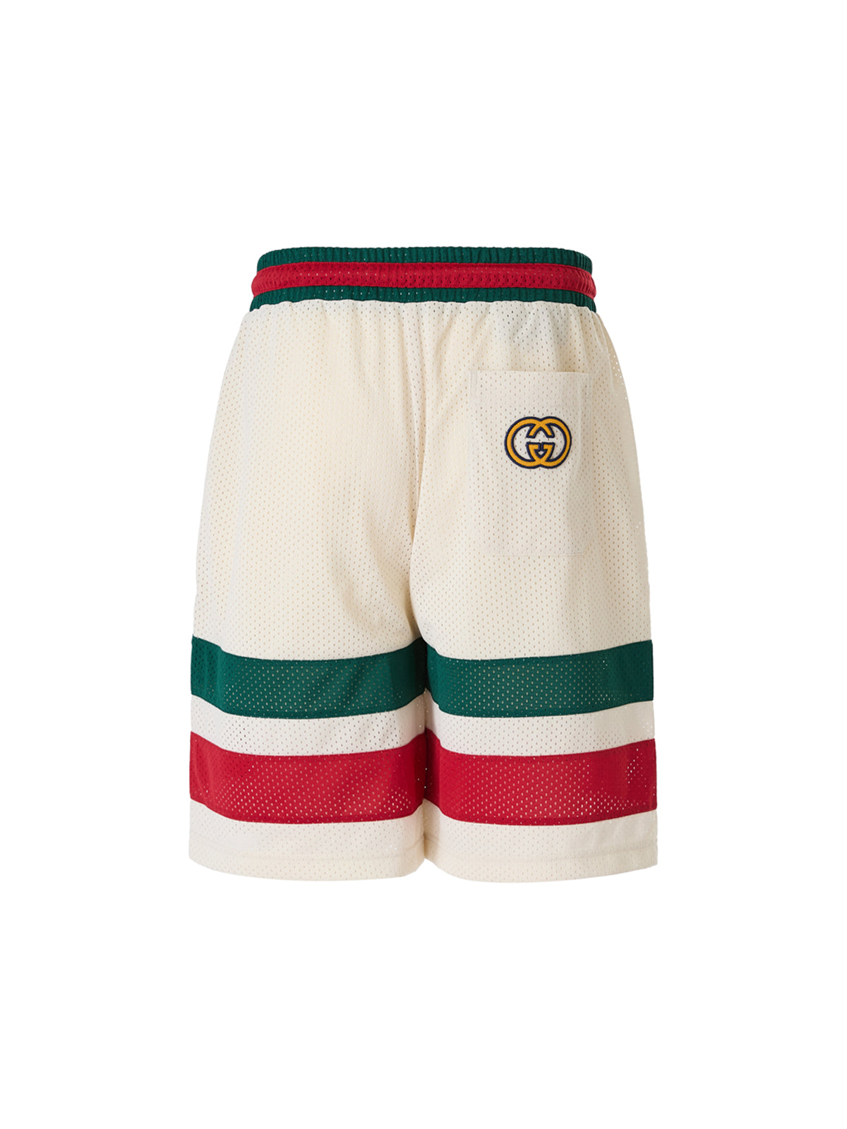 Short en polyester crème avec logo Gucci