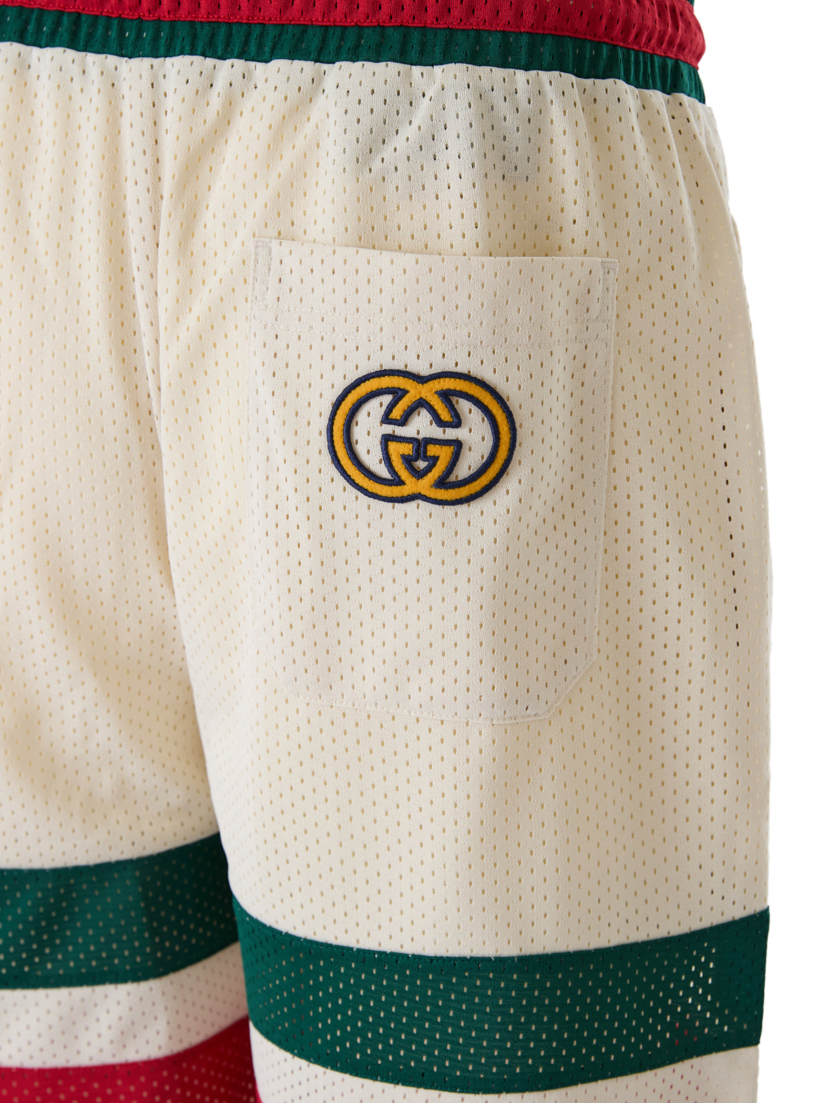 Short en polyester crème avec logo Gucci