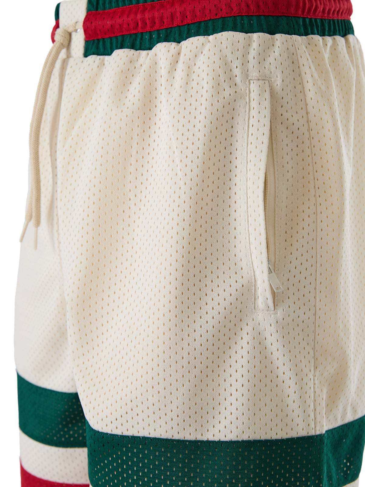 Short en polyester crème avec logo Gucci