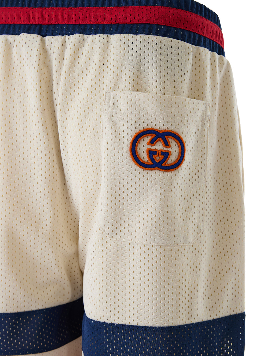Short en polyester crème avec logo Gucci