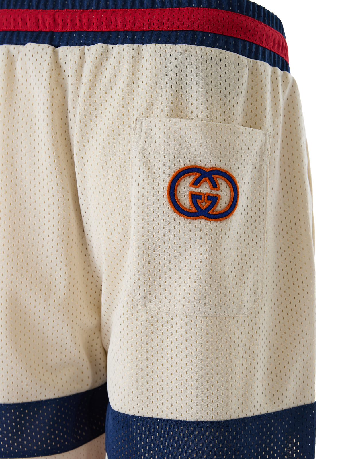 Short en polyester crème avec logo Gucci