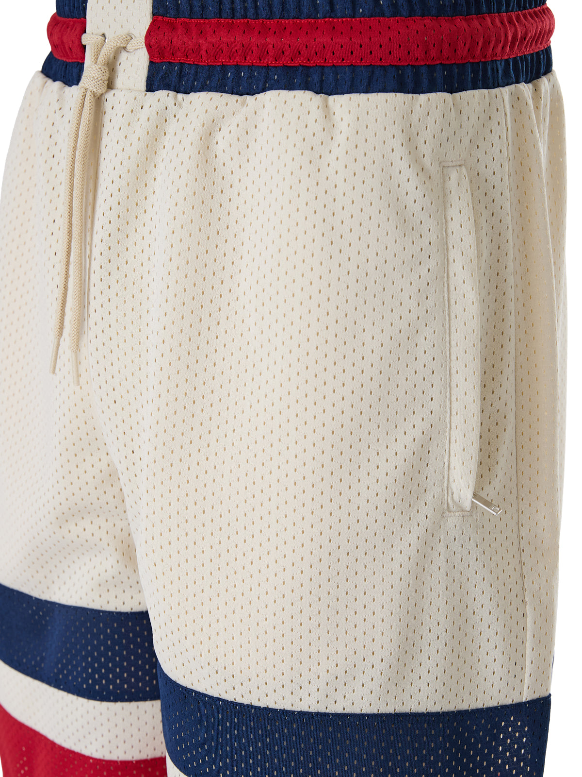 Short en polyester crème avec logo Gucci