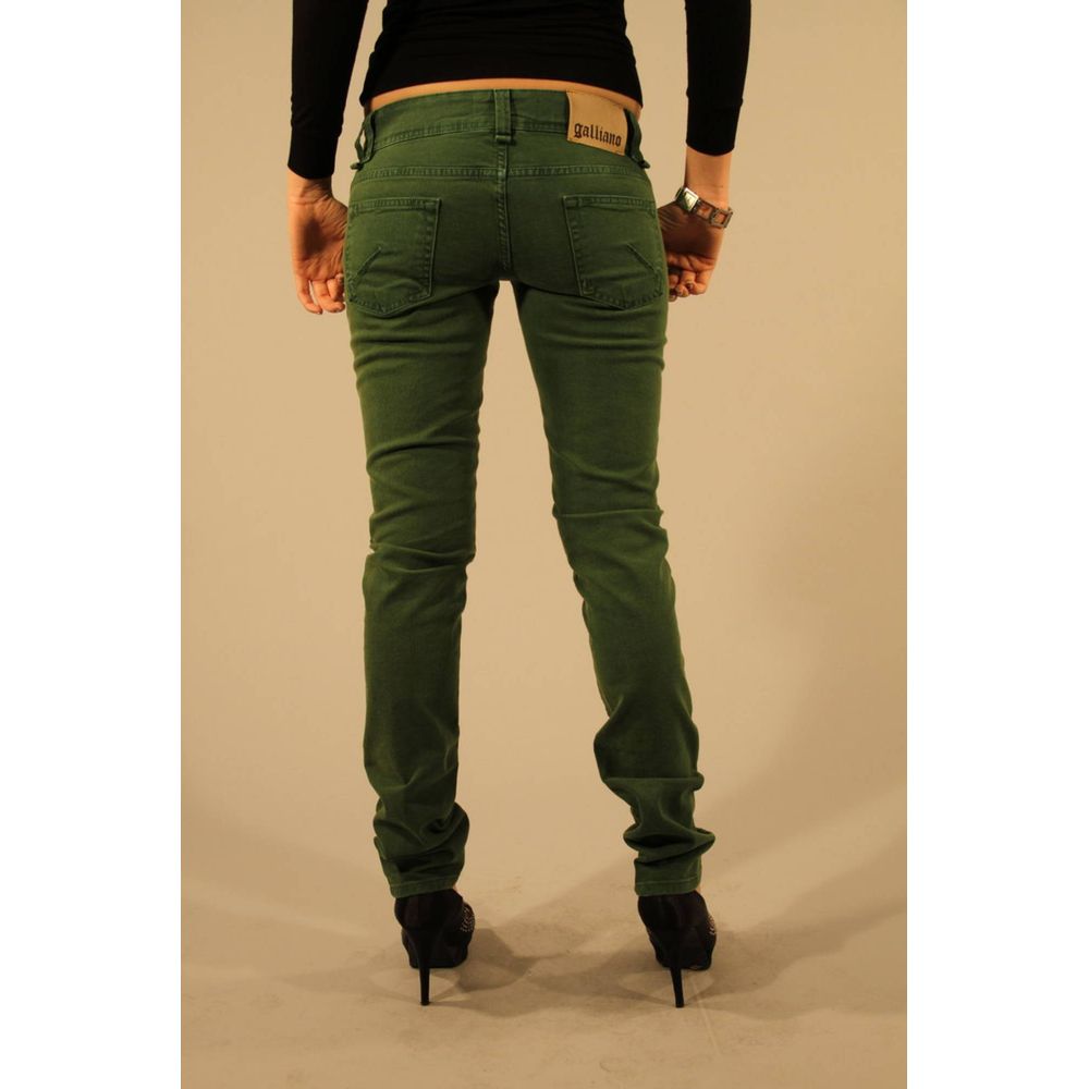 Jean femme en coton vert John Galliano