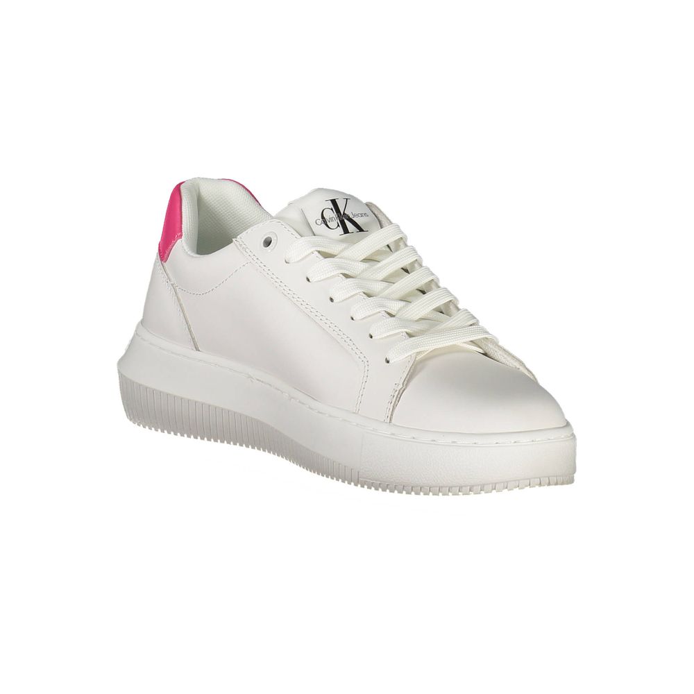 Baskets Calvin Klein en cuir blanc pour femme