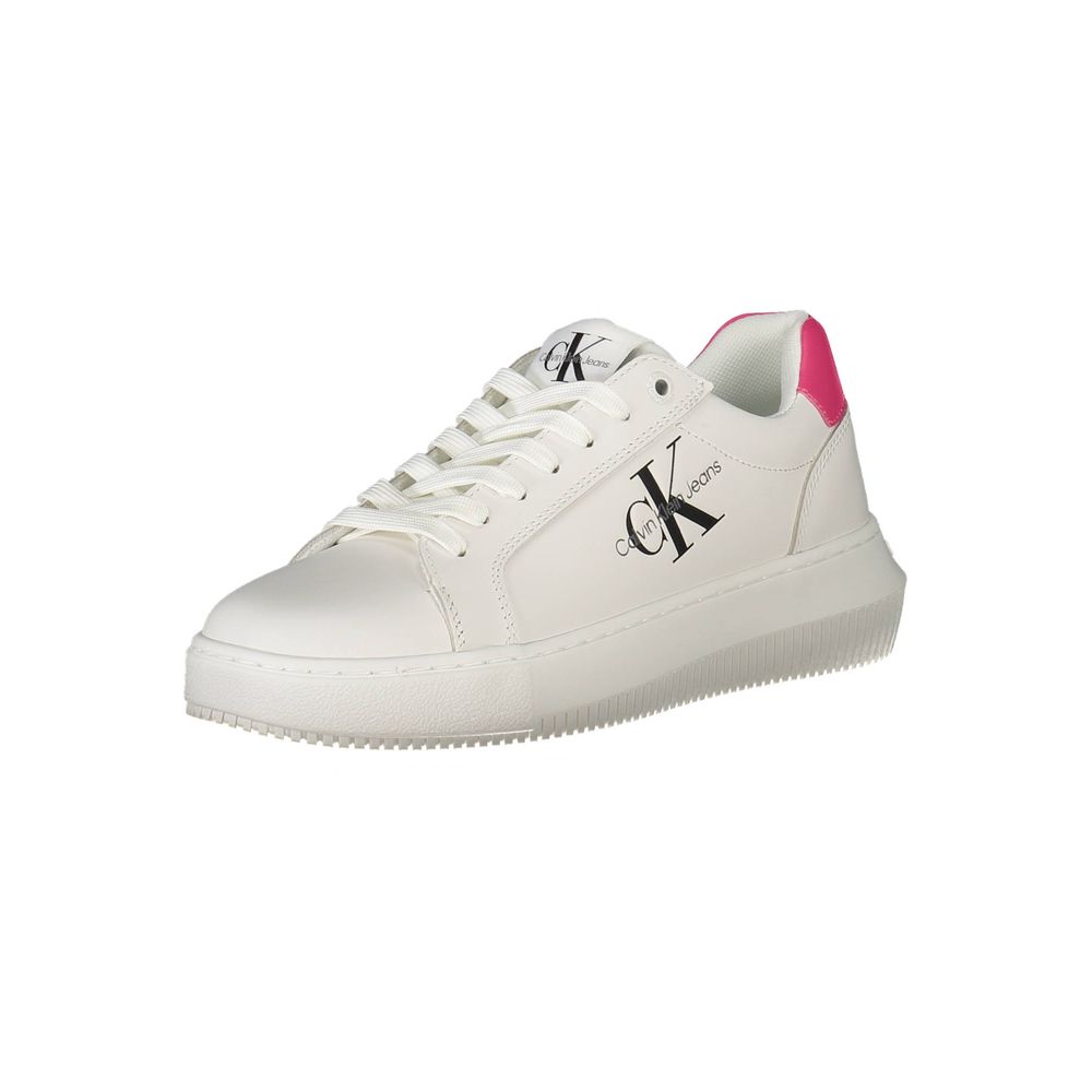 Baskets Calvin Klein en cuir blanc pour femme