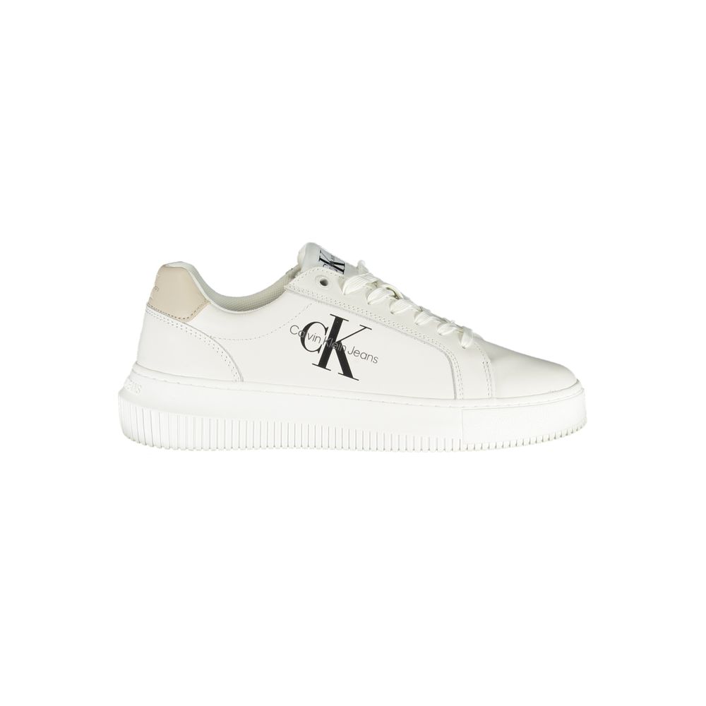 Baskets blanches à lacets Calvin Klein Chic avec détails contrastés