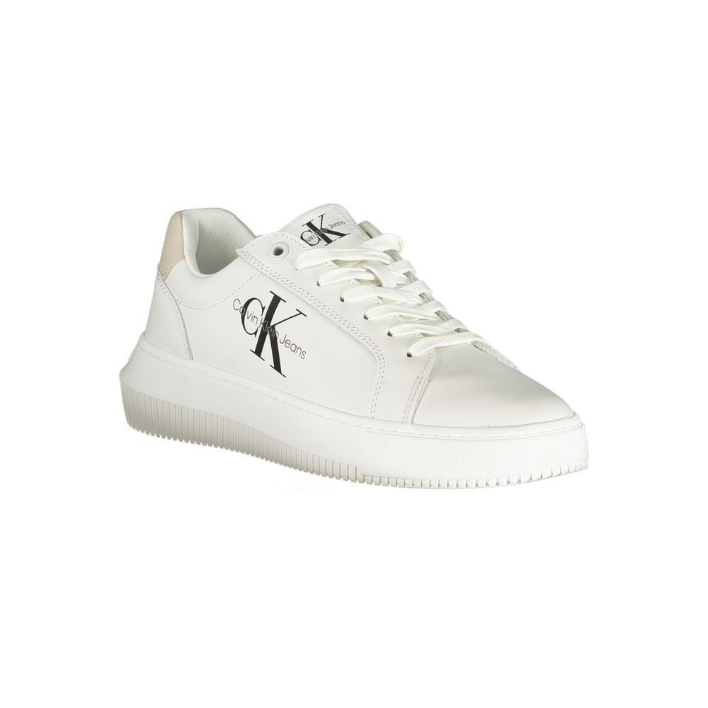 Baskets blanches à lacets Calvin Klein Chic avec détails contrastés