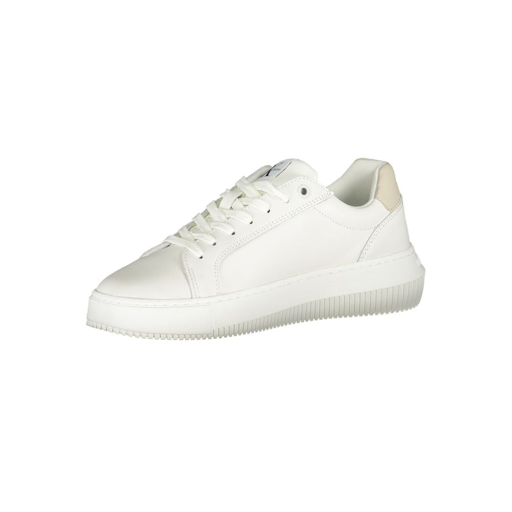 Baskets blanches à lacets Calvin Klein Chic avec détails contrastés