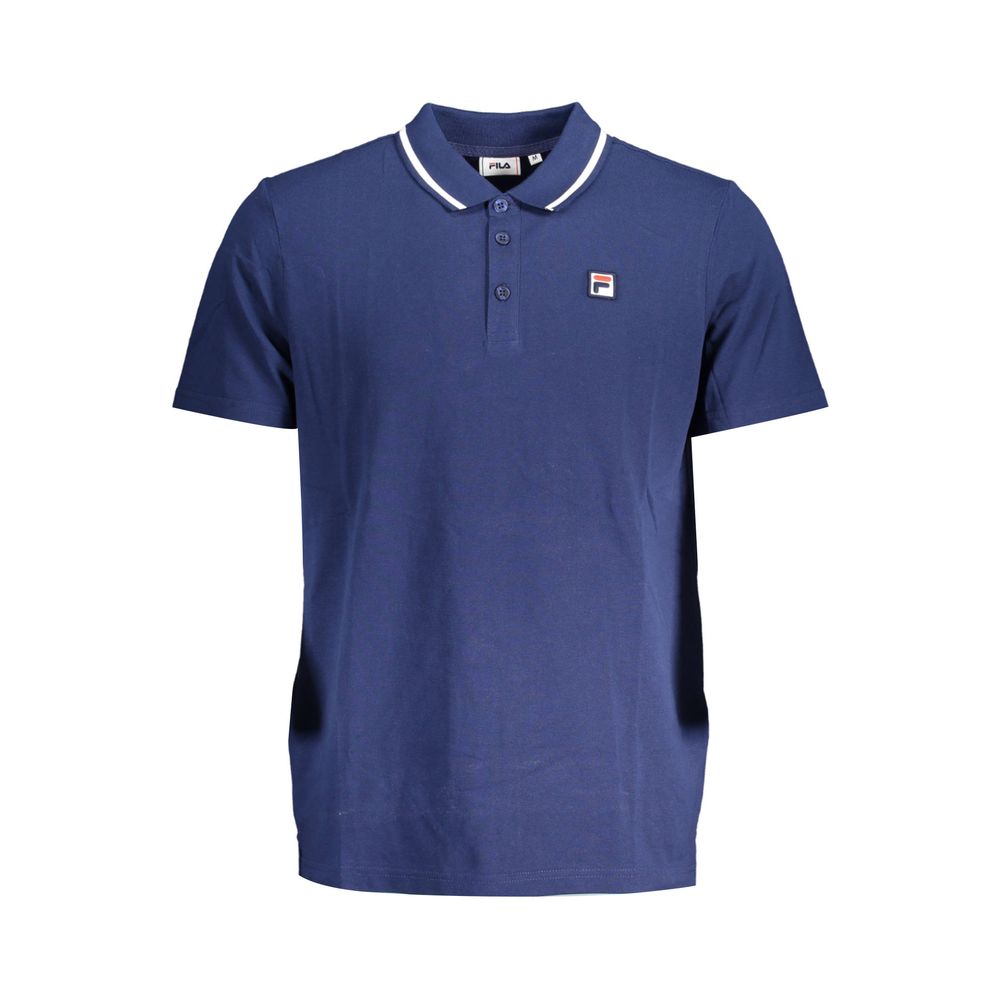 Polo Fila Classic bleu en coton avec détails contrastés
