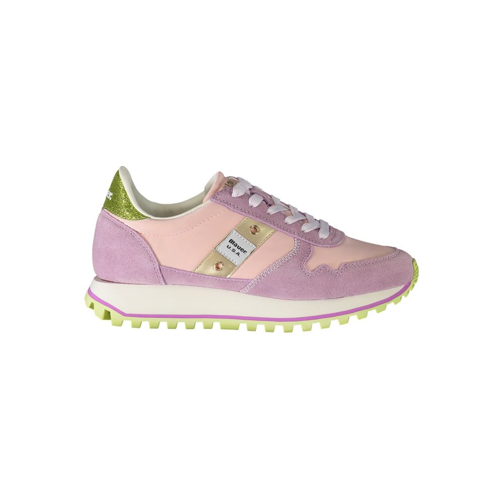 Baskets Blauer en polyester rose
