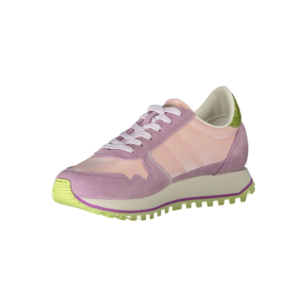 Baskets Blauer en polyester rose