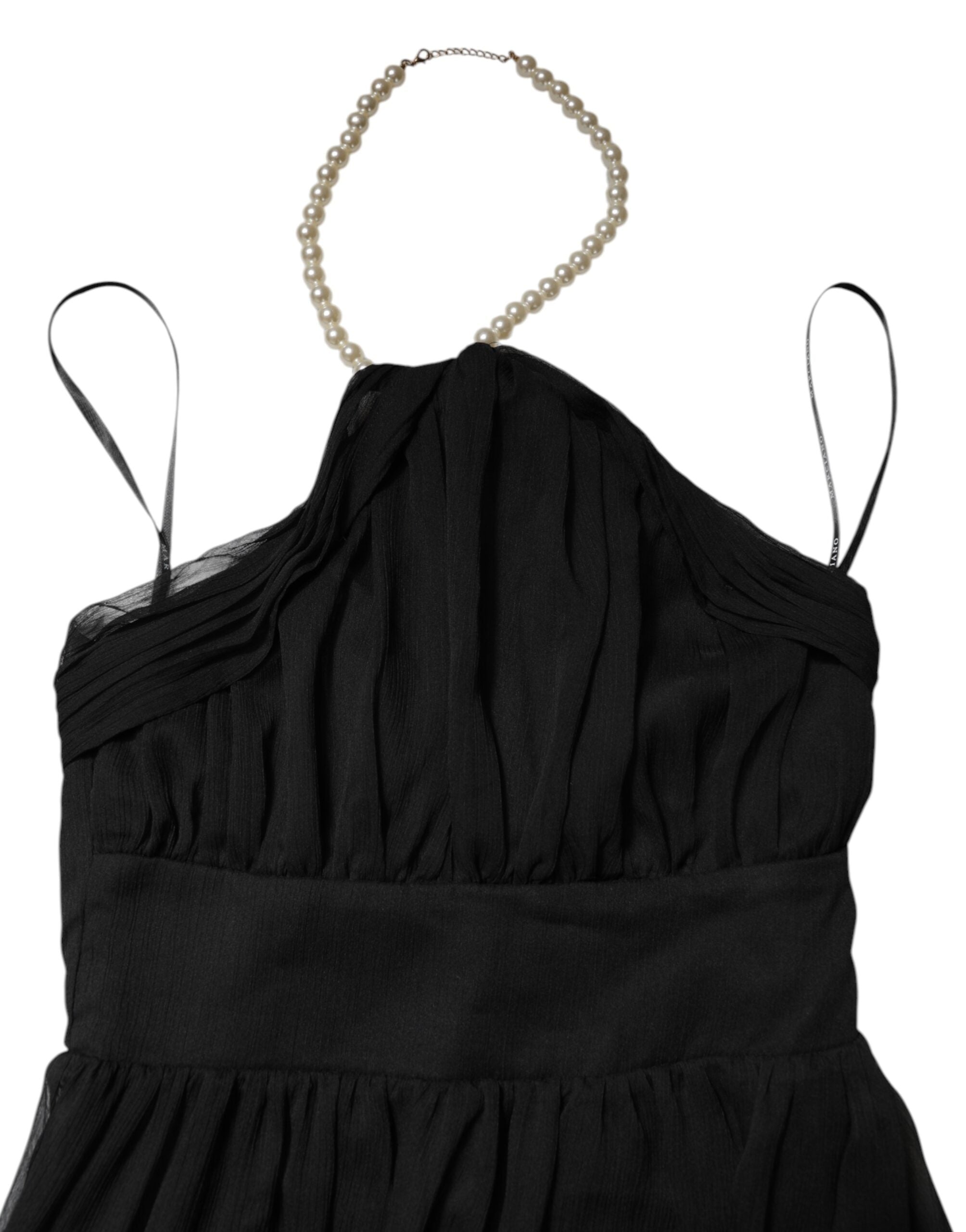 Robe longue sans manches en tulle noir et perles Marciano by Guess