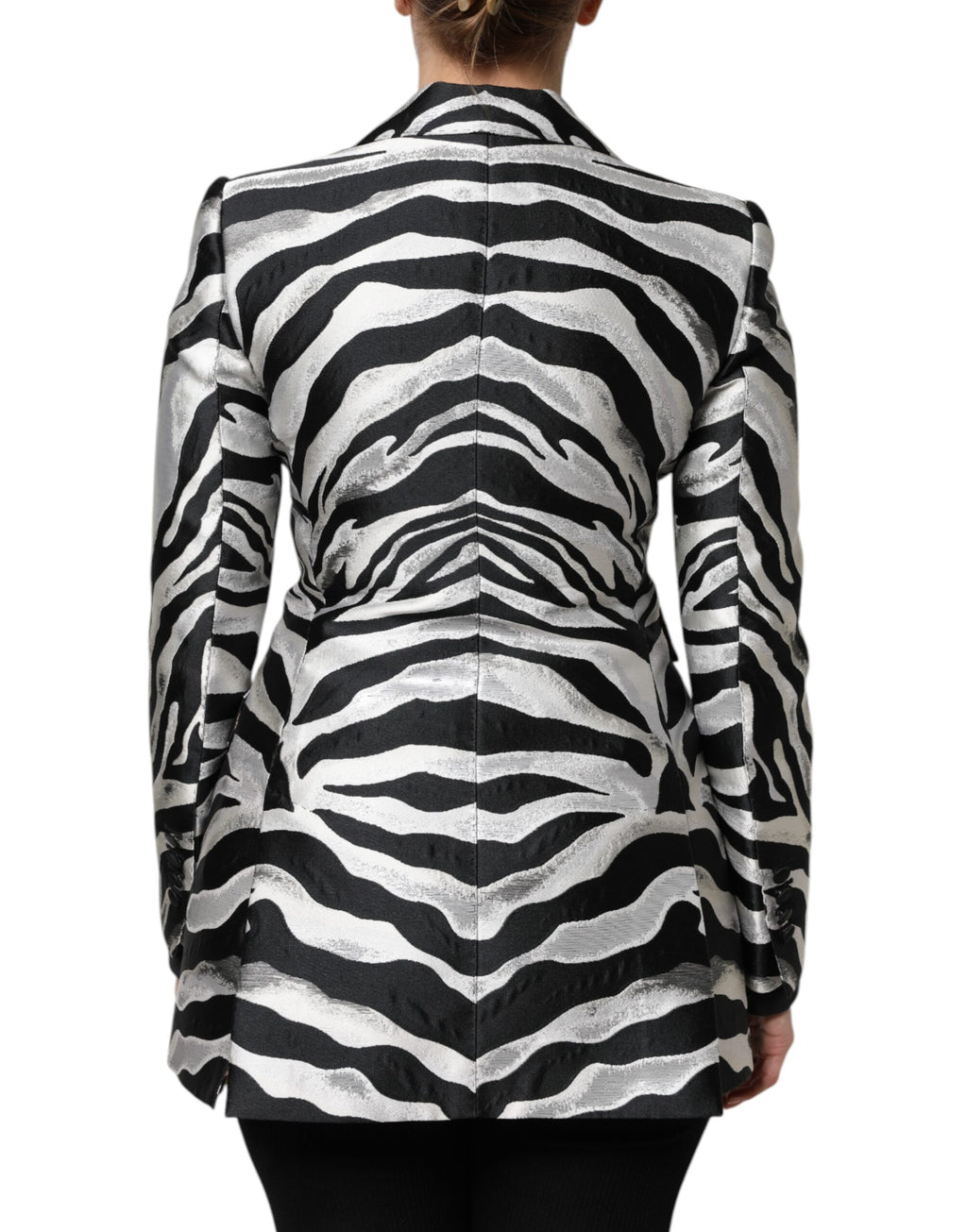 Veste blazer Dolce &amp; Gabbana en polyester noir et blanc pour femme