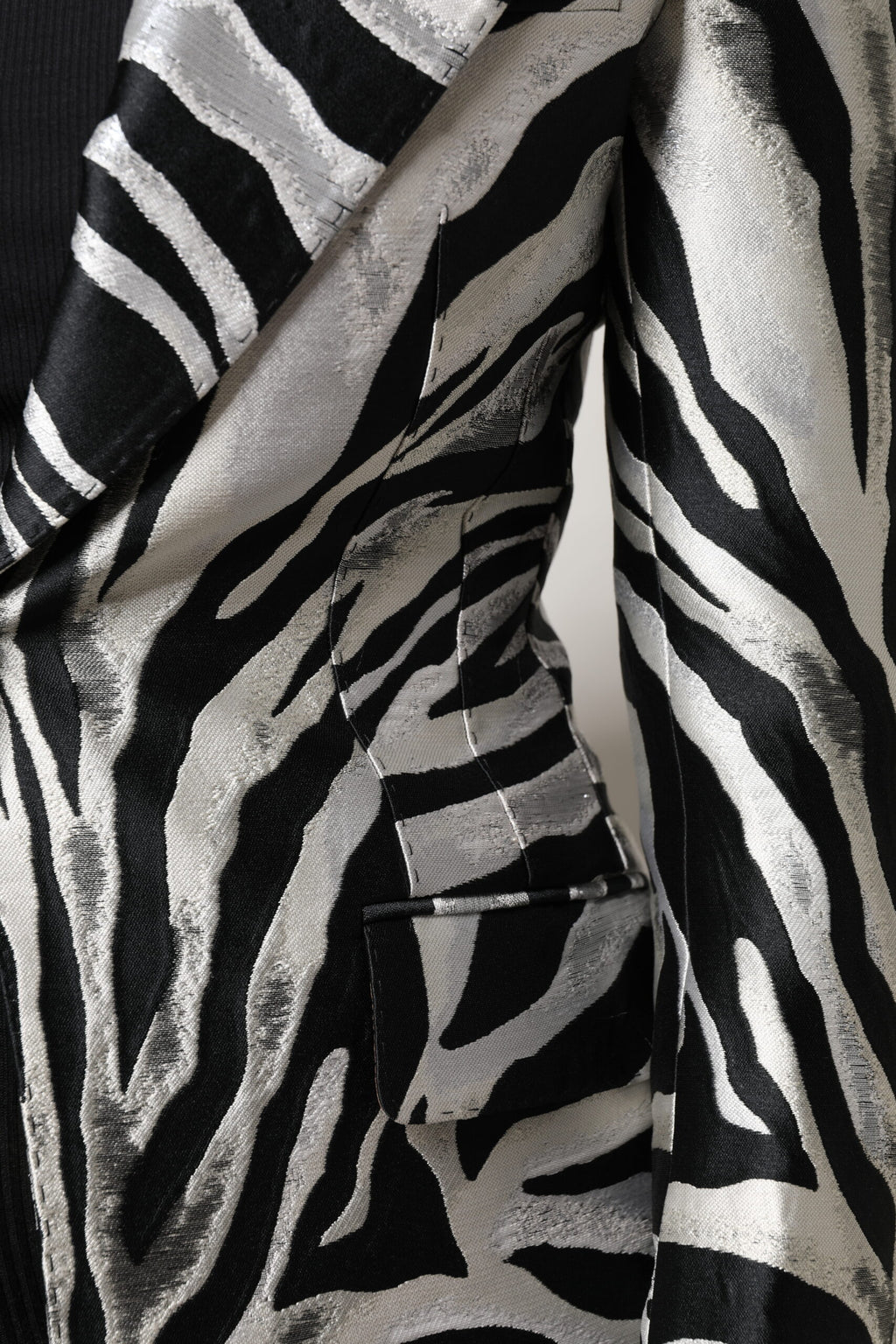 Veste blazer Dolce &amp; Gabbana en polyester noir et blanc pour femme