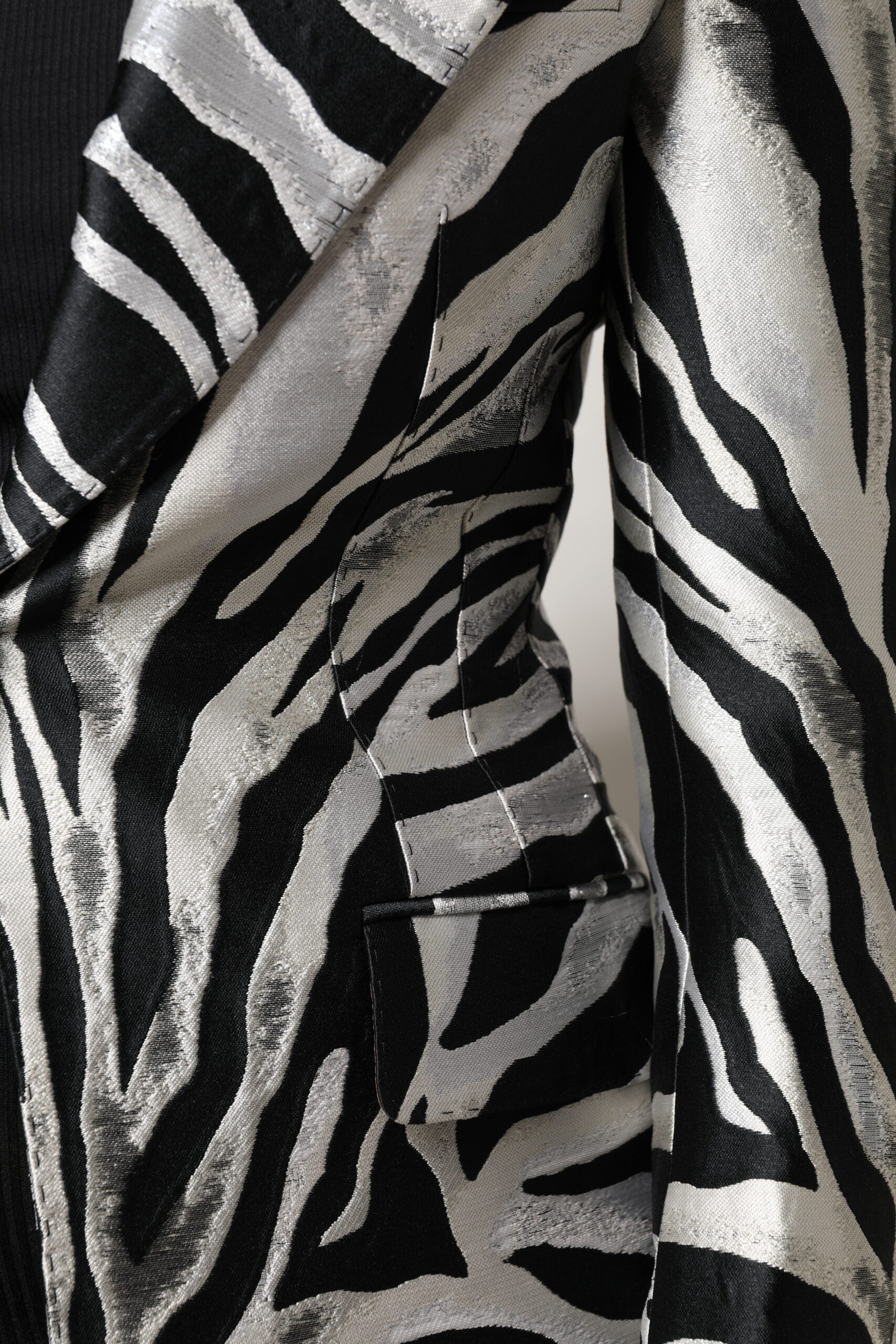 Veste blazer Dolce &amp; Gabbana en polyester noir et blanc pour femme