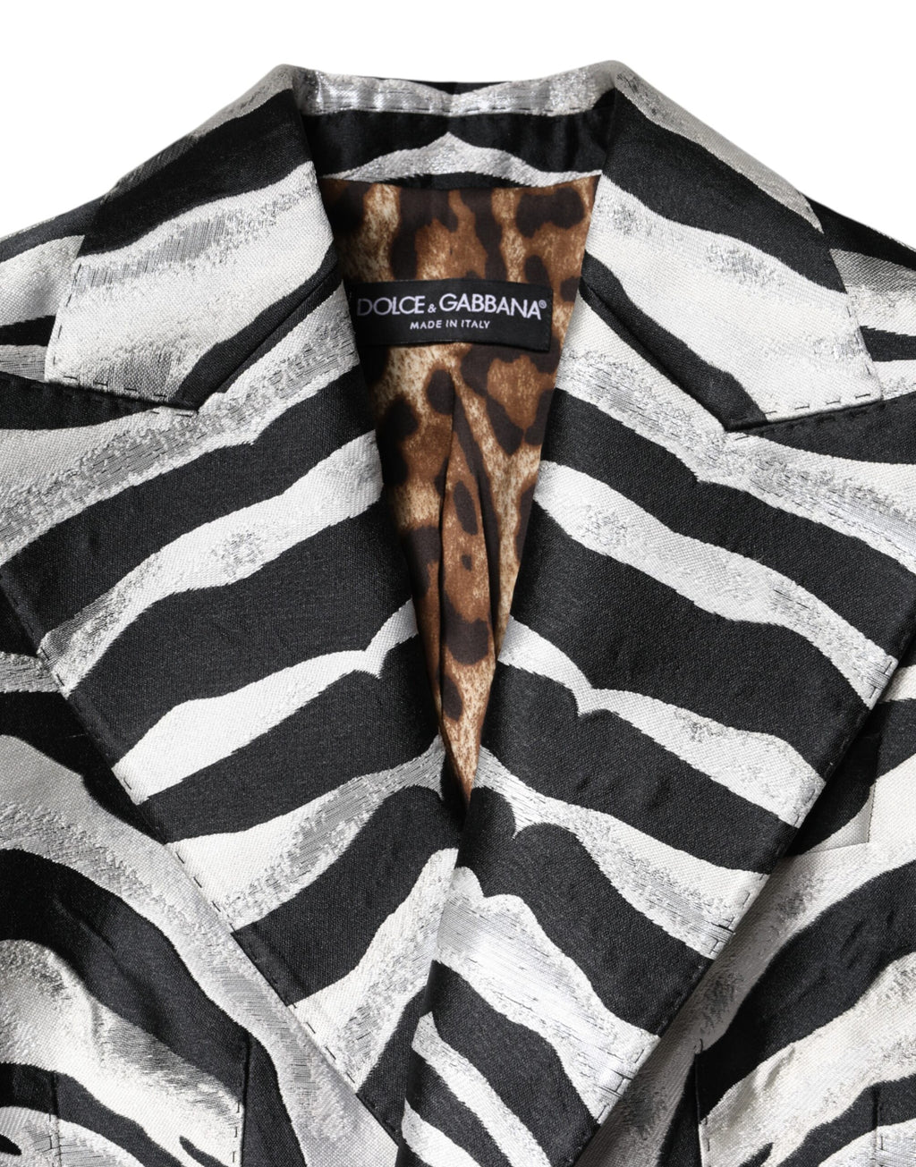 Veste blazer Dolce &amp; Gabbana en polyester noir et blanc pour femme