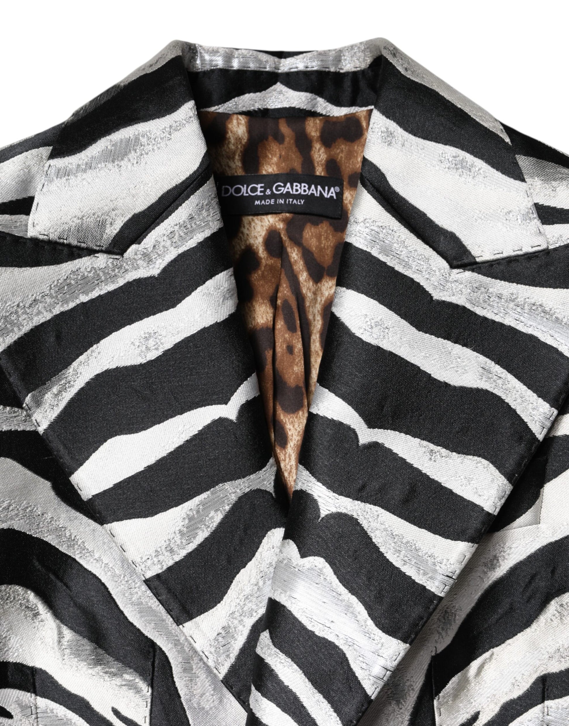 Veste blazer Dolce &amp; Gabbana en polyester noir et blanc pour femme