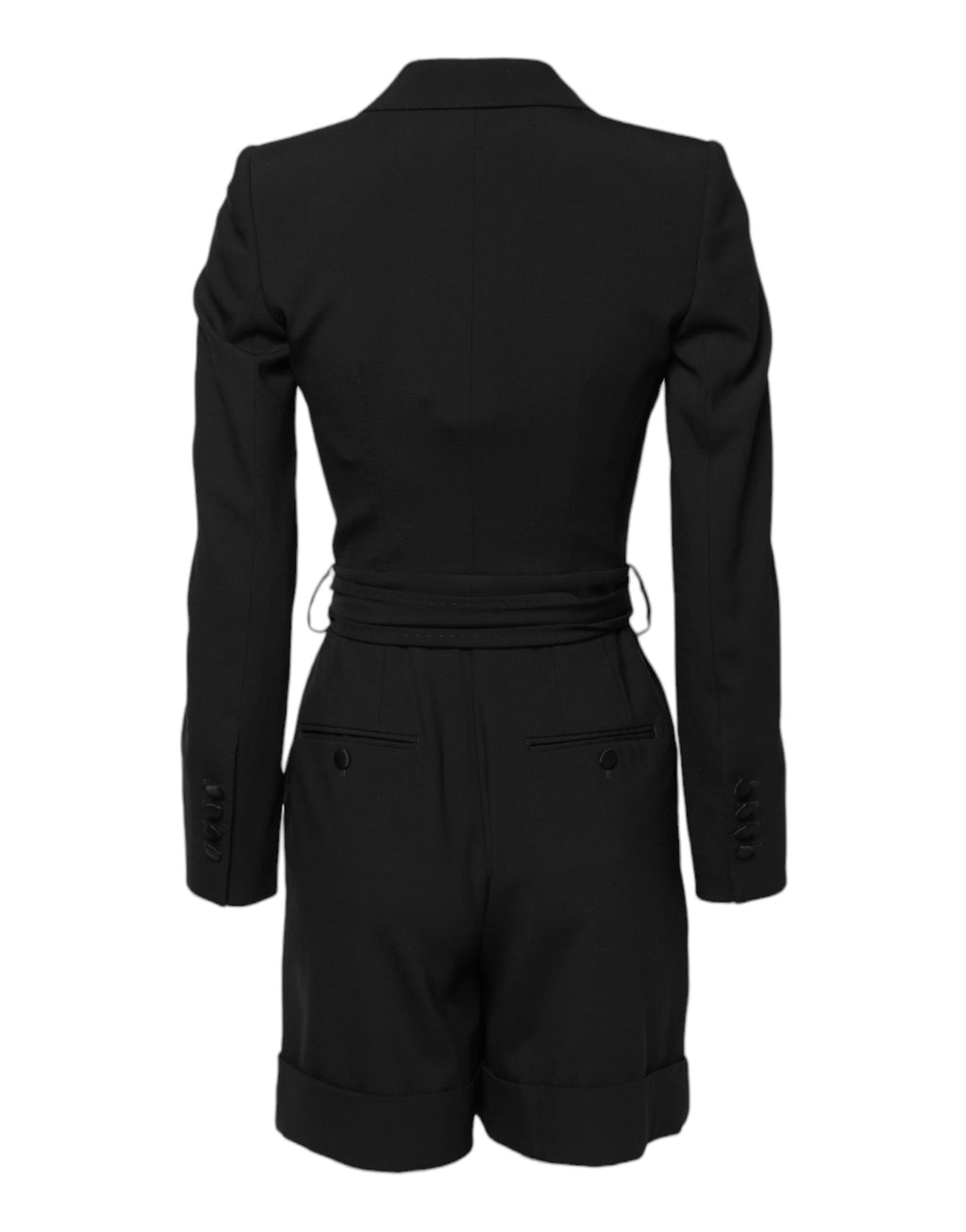 Dolce &amp; Gabbana - Robe-combinaison en laine noire pour femme - Manteau et veste