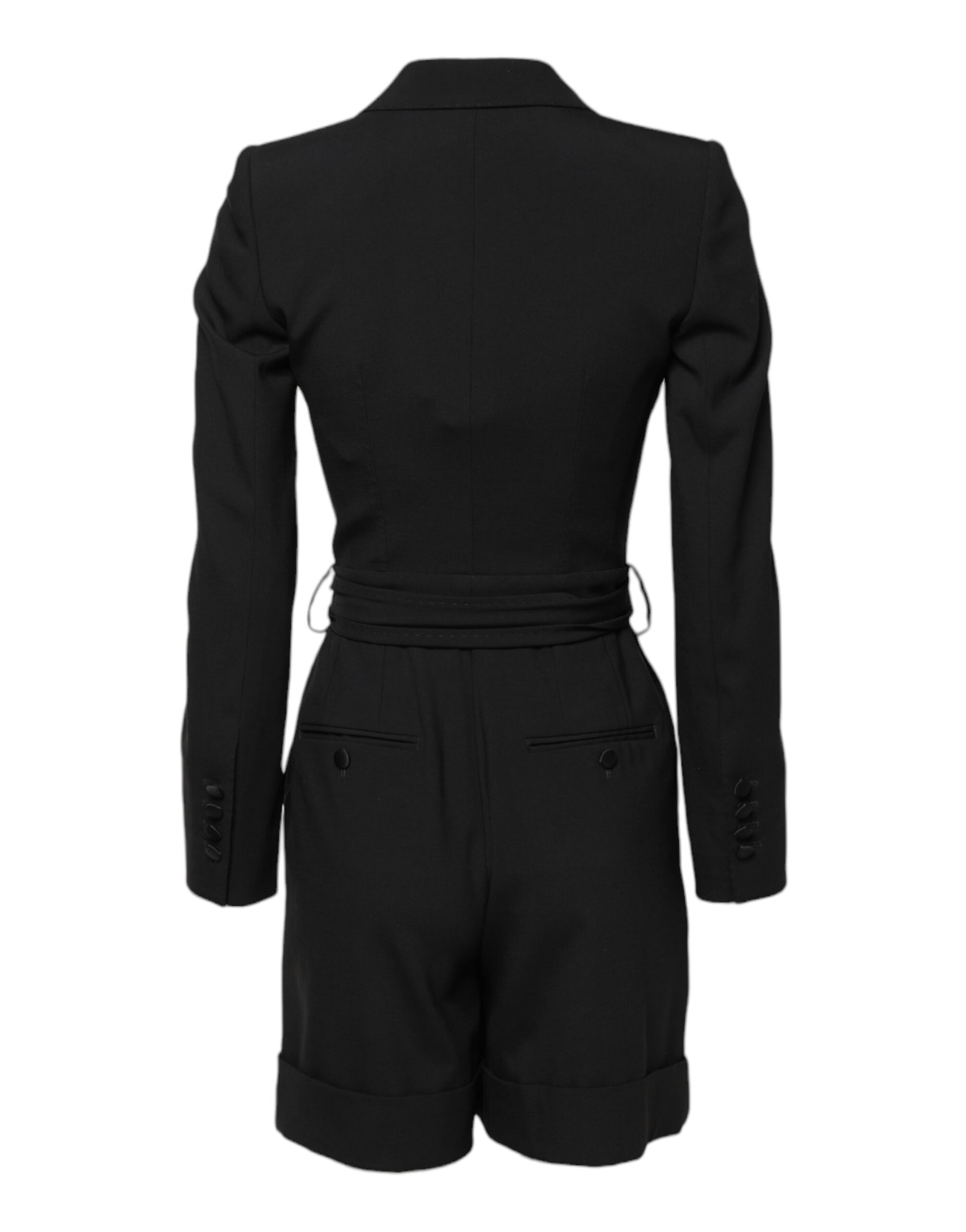 Dolce &amp; Gabbana - Robe-combinaison en laine noire pour femme - Manteau et veste