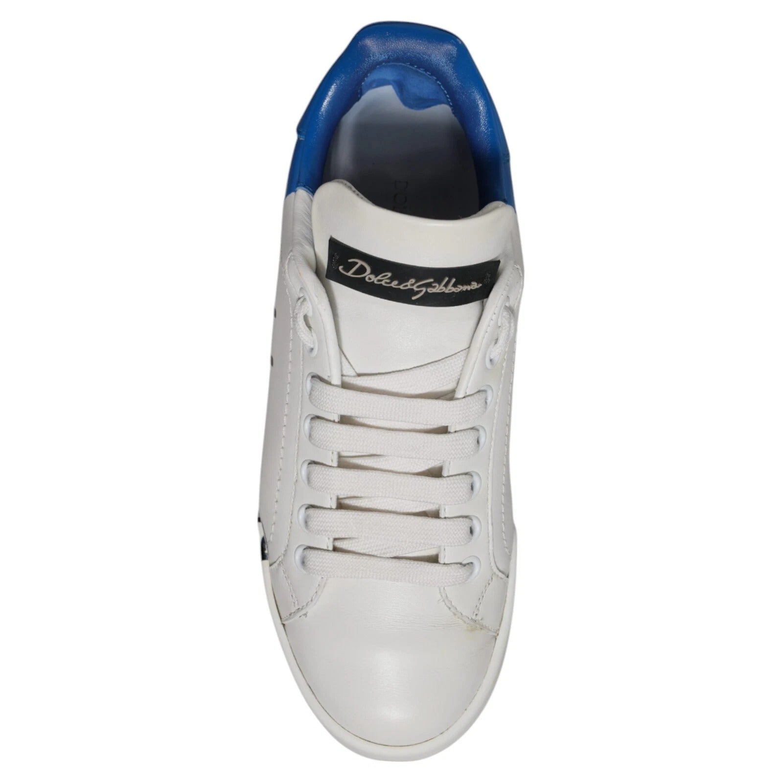 Baskets Portofino blanches et bleues Dolce &amp; Gabbana avec logo