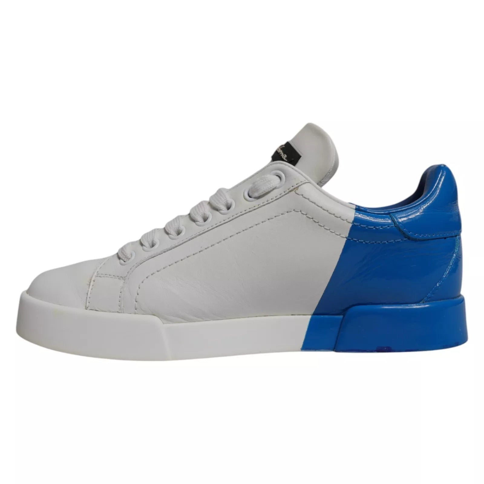 Baskets Portofino blanches et bleues Dolce &amp; Gabbana avec logo