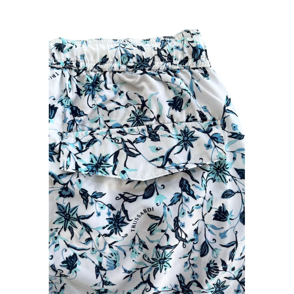 Short de bain Trussardi Beachwear en polyester blanc pour homme