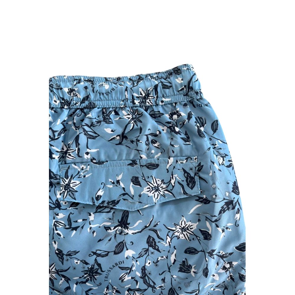 Short de bain Trussardi Beachwear en polyester bleu clair pour homme