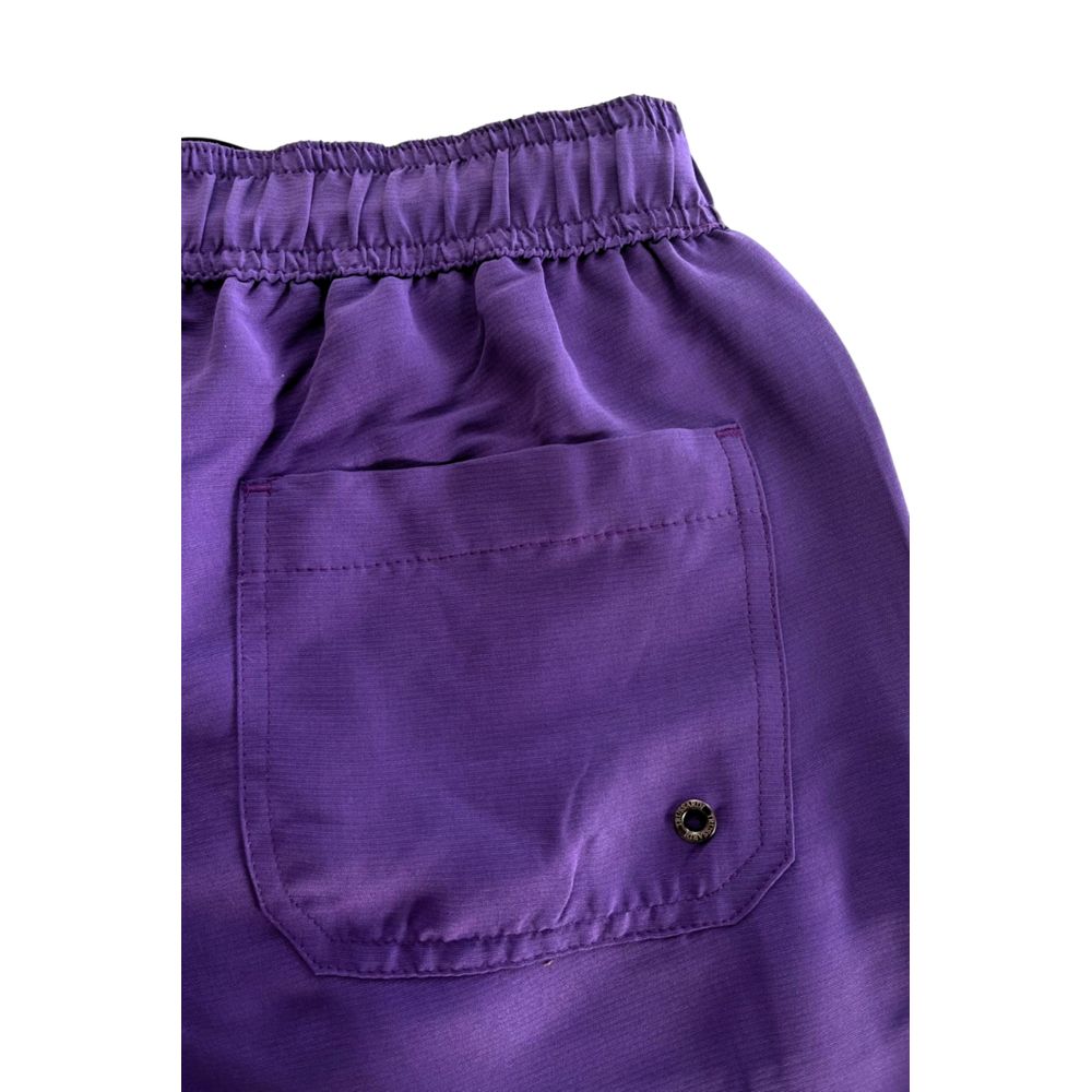 Short de bain homme Trussardi Beachwear en polyester violet