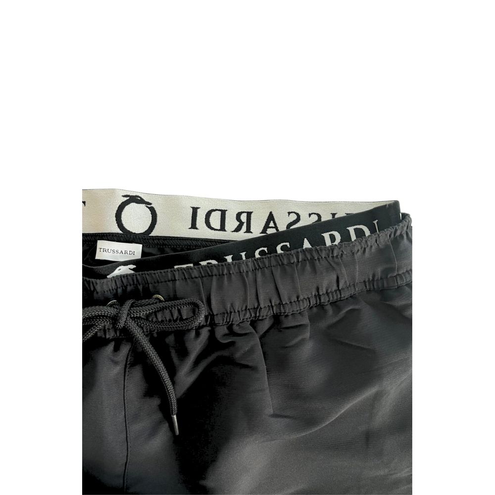 Short de bain Trussardi Beachwear en polyester noir pour homme