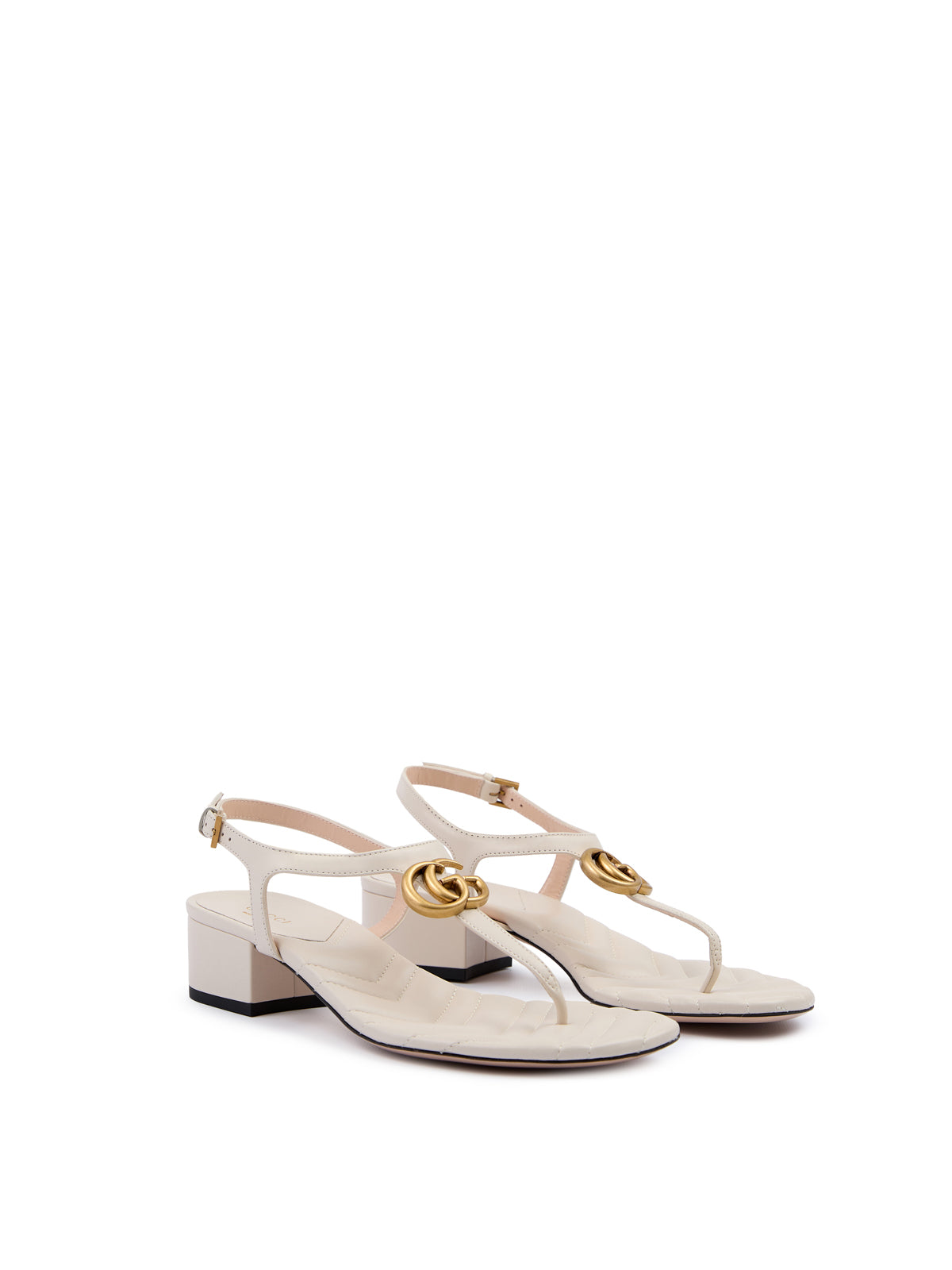 Sandales Charlotte en cuir nappa blanc mystique Gucci