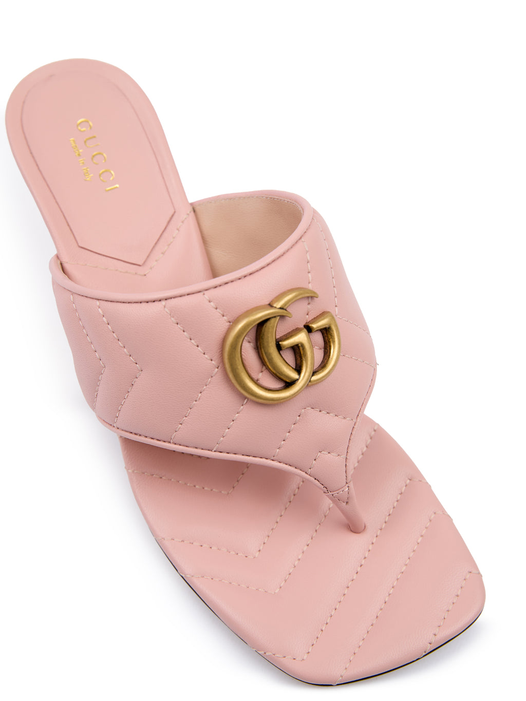 Sandales Charlotte en cuir nappa rose mystique Gucci