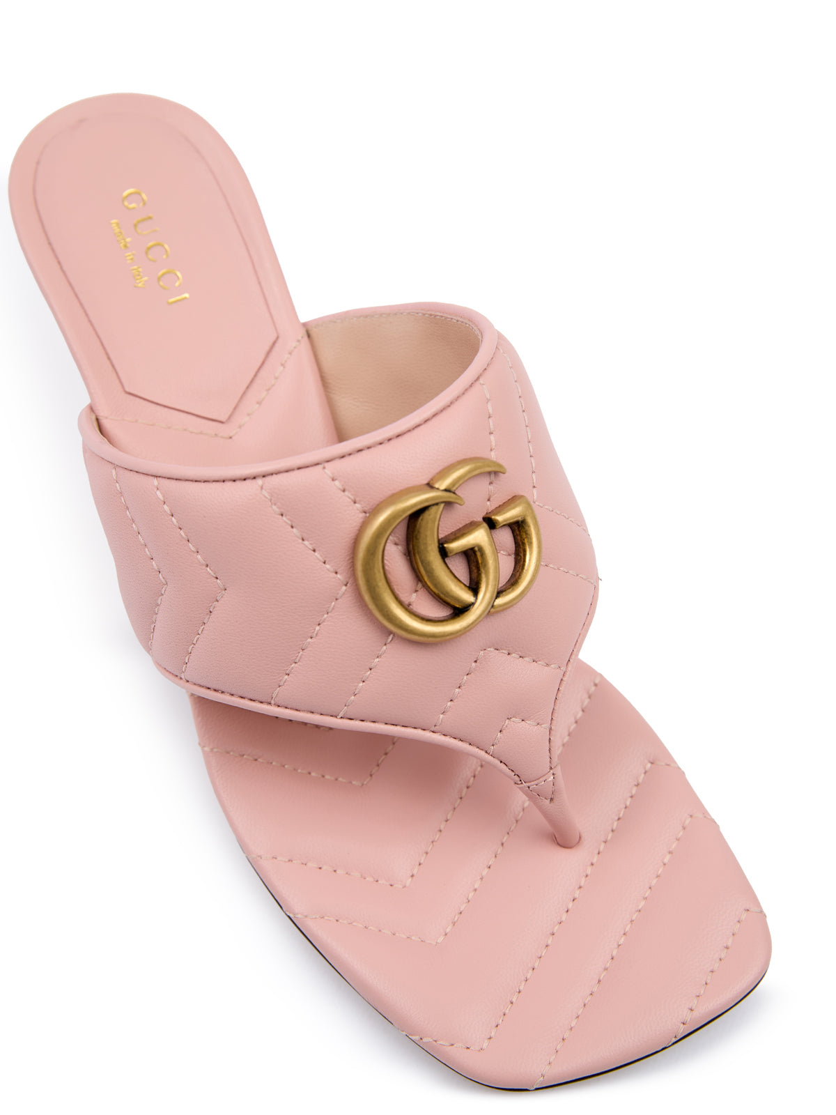 Sandales Charlotte en cuir nappa rose mystique Gucci