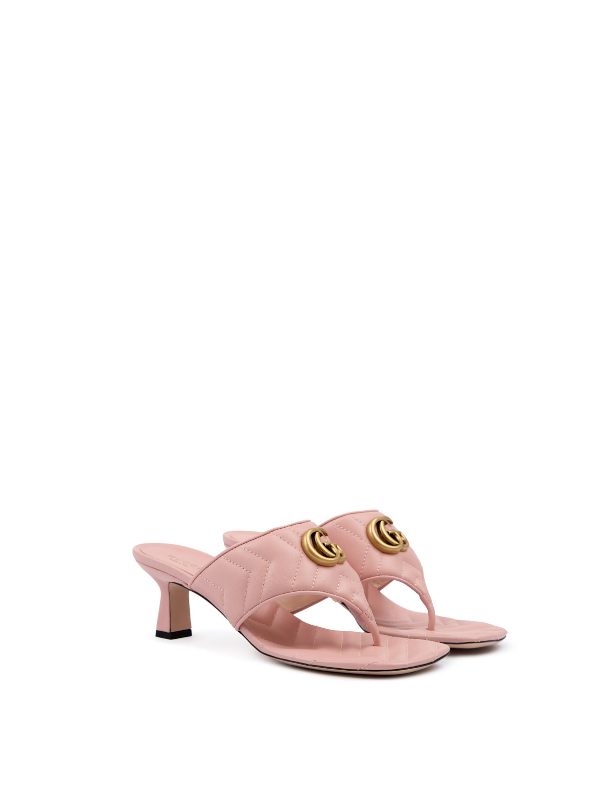 Sandales Charlotte en cuir nappa rose mystique Gucci