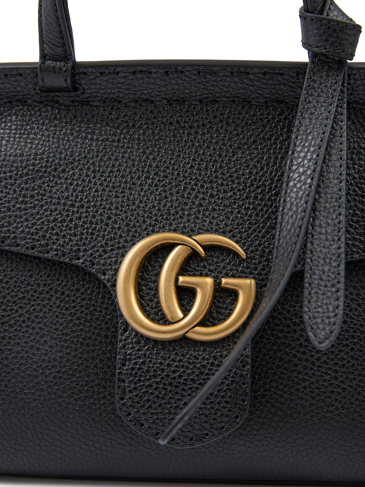 Sac à main Gucci en cuir noir GG Marmont