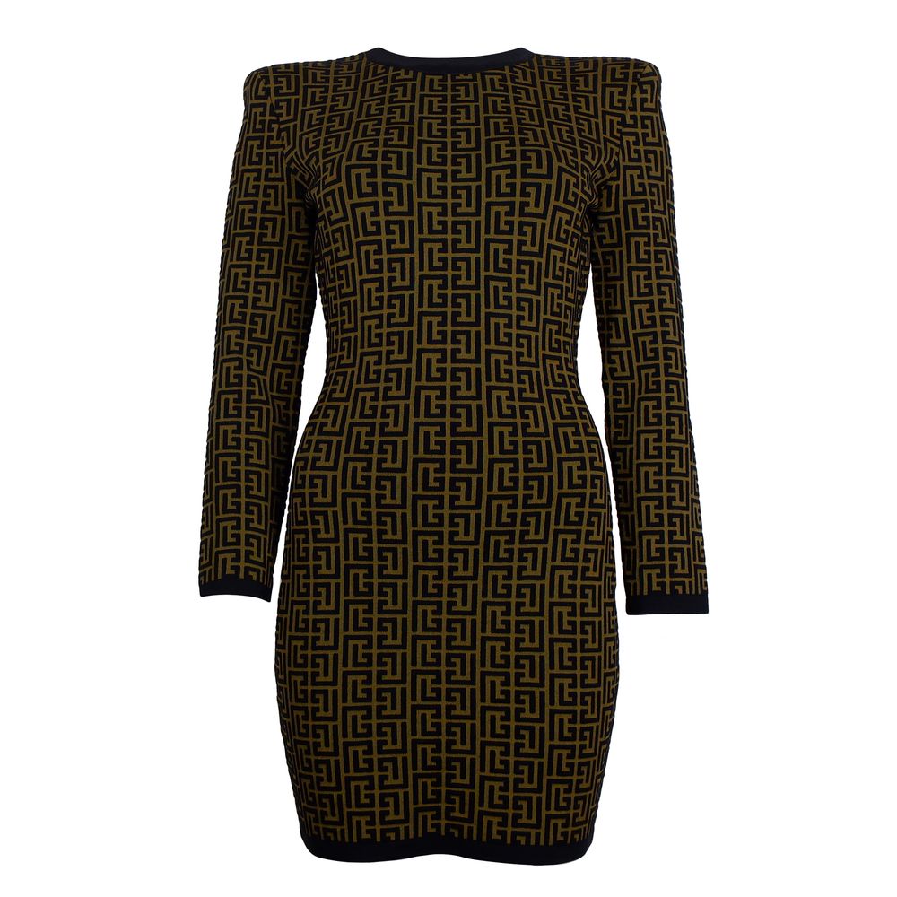 Robe en laine marron Balmain