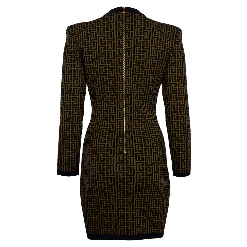 Robe en laine marron Balmain