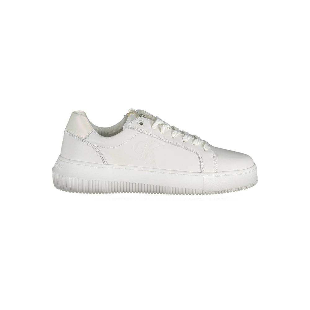 Baskets Calvin Klein en cuir blanc pour femme
