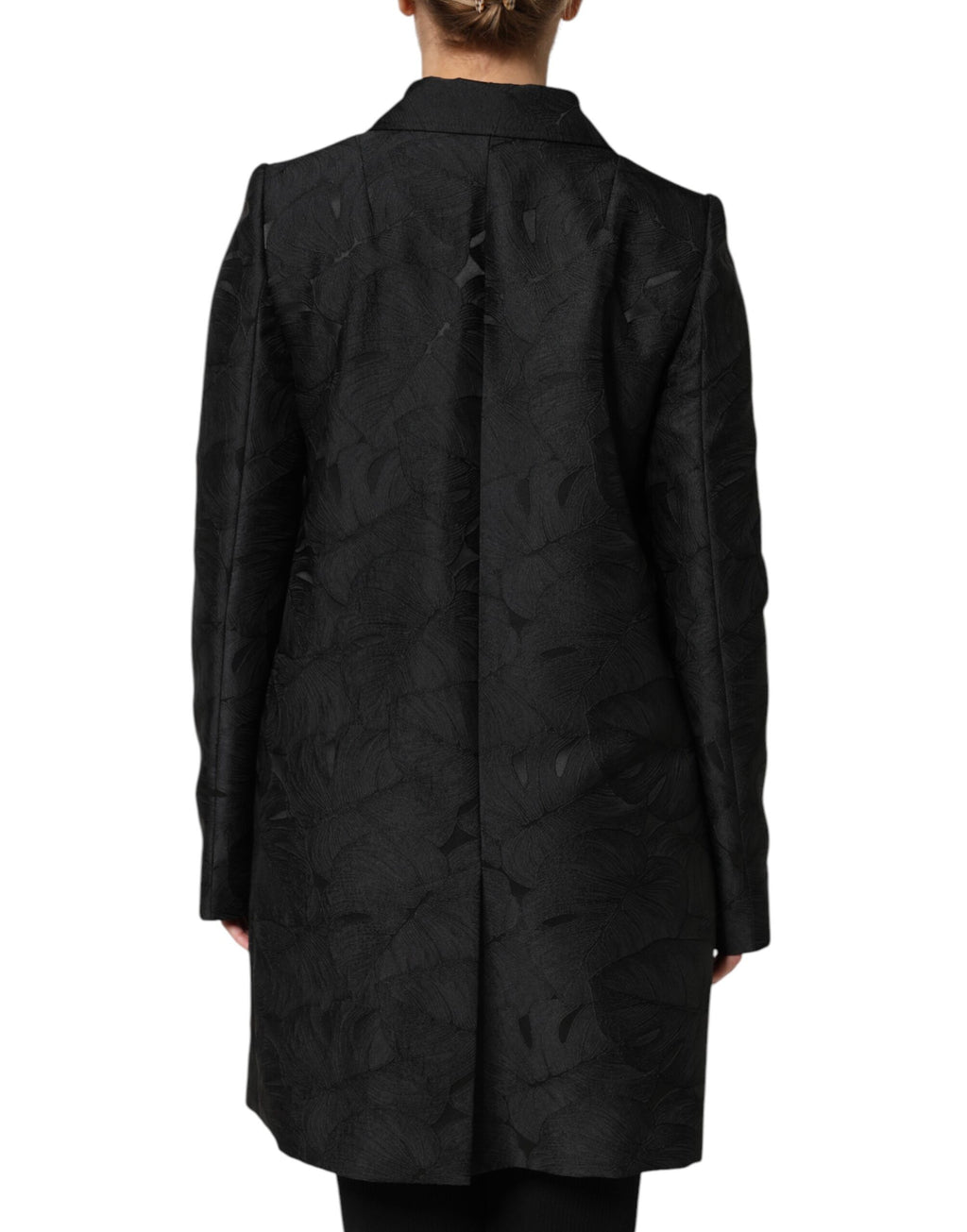 Trench-coat noir à boutonnage simple Dolce &amp; Gabbana