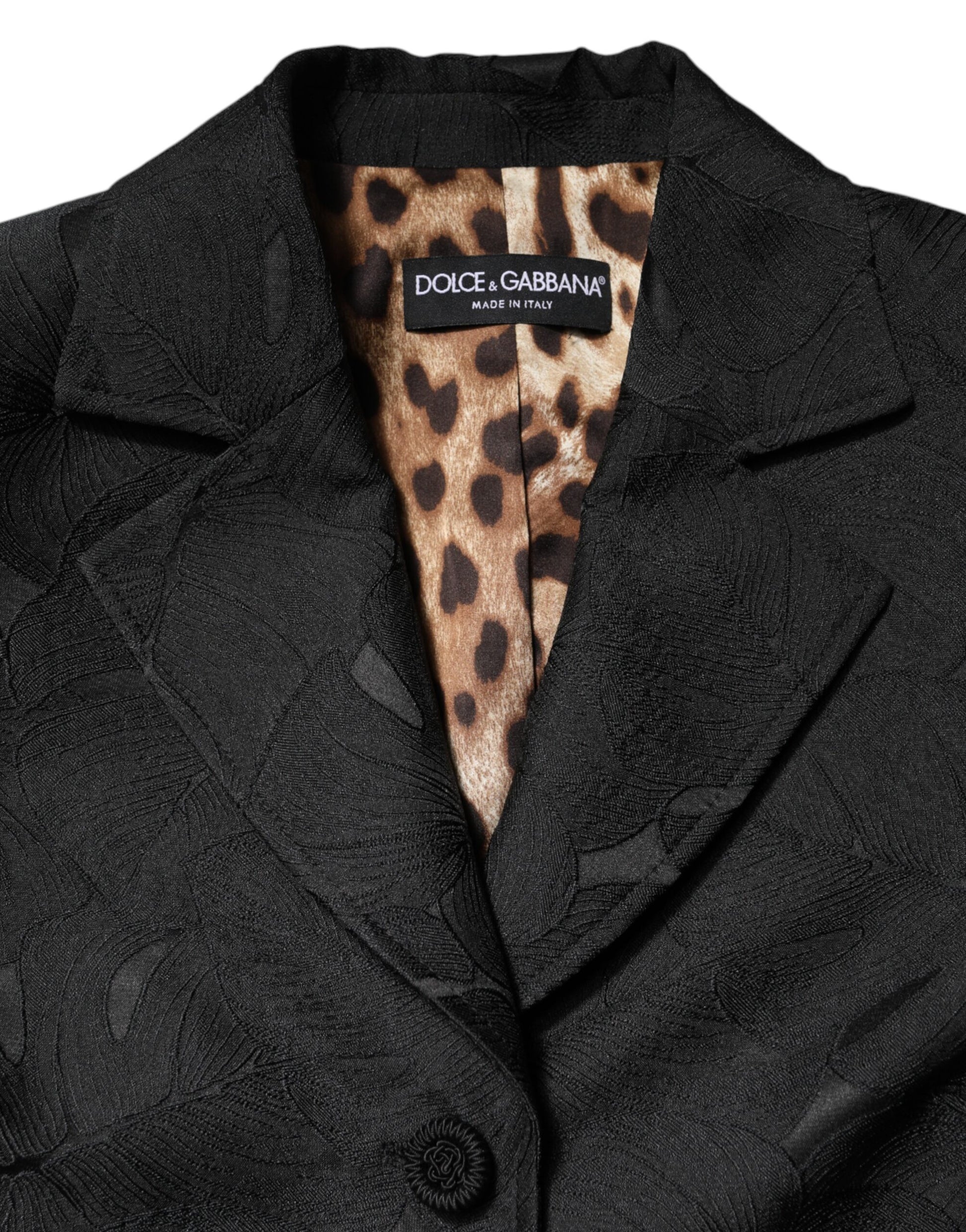 Trench-coat noir à boutonnage simple Dolce &amp; Gabbana