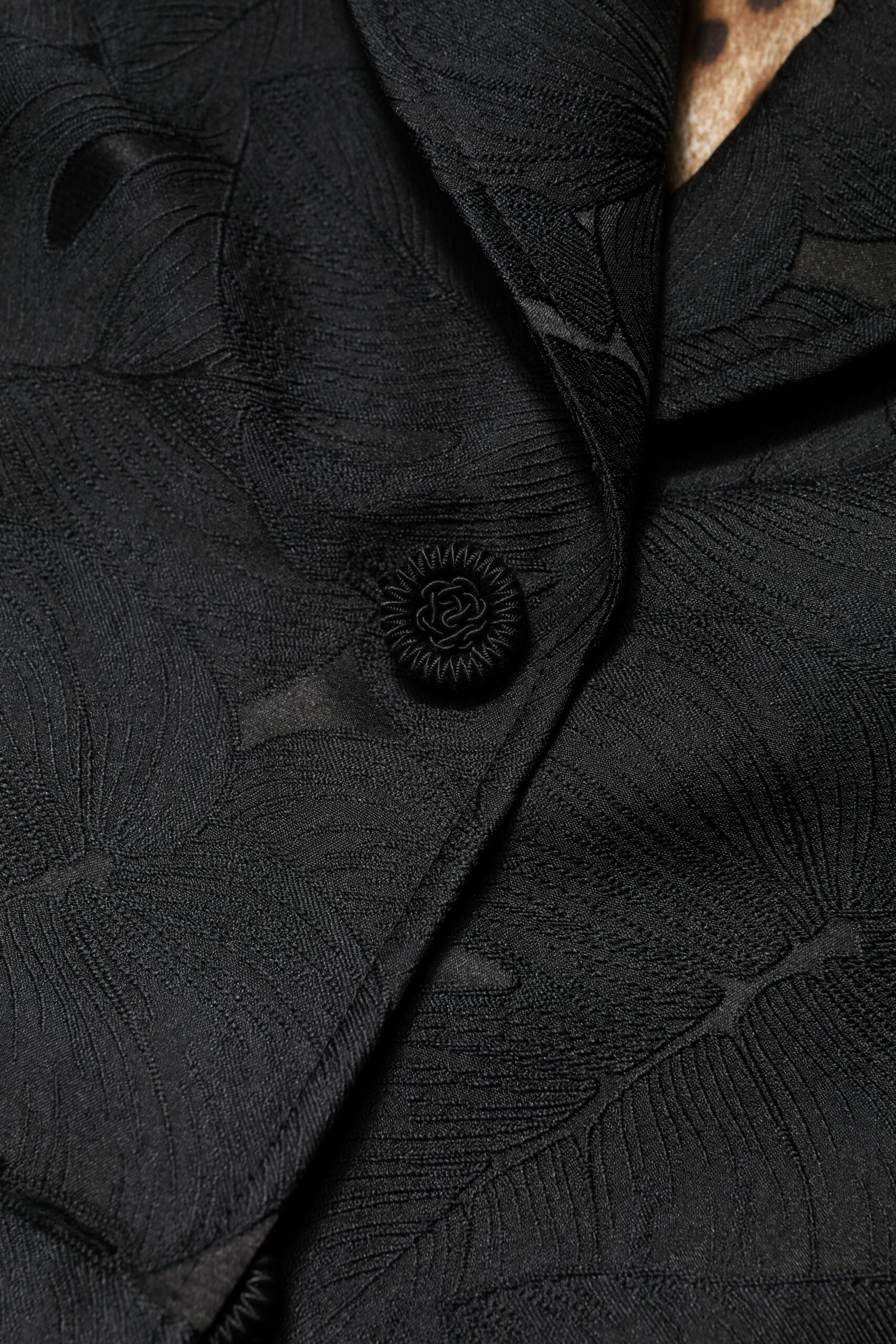 Trench-coat noir à boutonnage simple Dolce &amp; Gabbana