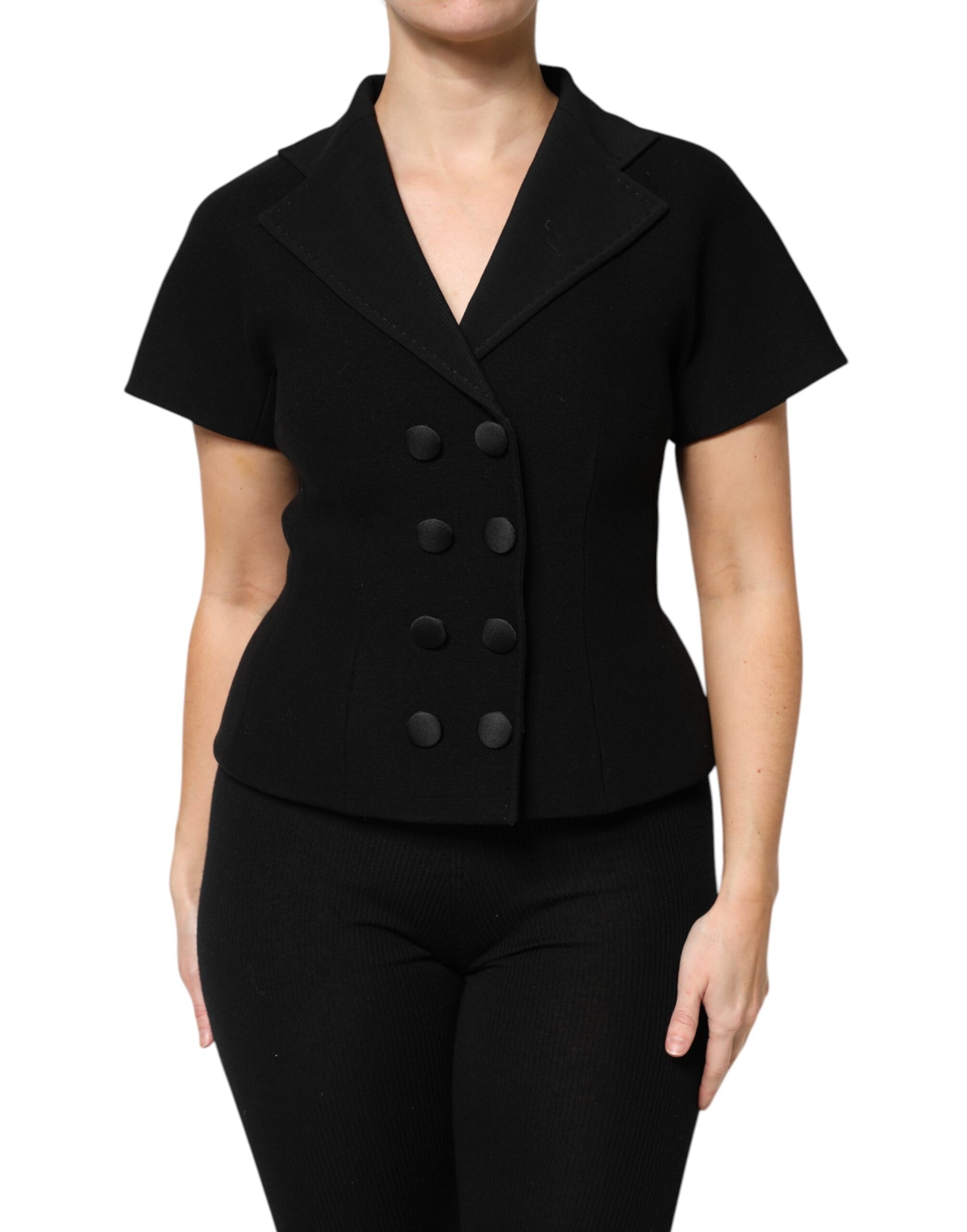 Dolce &amp; Gabbana Manteau croisé en laine noire